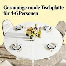 Round Dining Table, Kitchen Table, Elegant White Dining Table, Reception Table, Wine Table, Coffee Table (Dining Table Only) - White - View 6