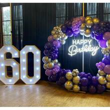 104pcs Purple And Gold Balloon Arch Set, Deep Purple And Gold Star Balloon Garland Set, Various Sizes Balloons Suitable For Boys Girls Children Birthday Baby Shower Anniversary Adult Party Luxury Party Decoration - Multicolor - View 4