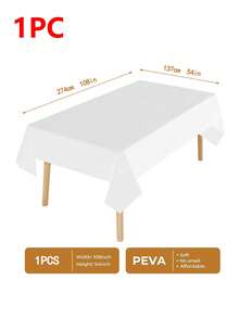 1/4/6 Stücke Einweg-Tischdecken in Weiß, hergestellt aus wasserfestem und ölbeständigem PEVA-Material, für Hochzeiten, Geburtstagsfeiern, Camping, Restaurants, Küchen, Feiertagspartys, Schulanfang, Halloween-Dekoration, Weihnachtsdekoration, Raumdekoration, Heimdekoration - Verschiedenfarbig - Übersicht 15