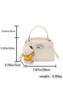1pc 2026 New Fashion Women Handbag, Minimalist Shoulder Bag, Small Square Crossbody Bag - White - View 3