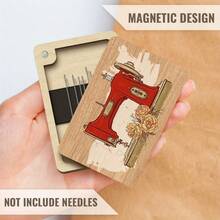 1pc Wooden Magnetic Clasp Sewing Needle Box - A Wooden Needle Organizer Suitable For Storing Sewing Needles And Threads, A Decorative Sewing Box, And A Storage Container For Sewing Supplies. - A - View 3
