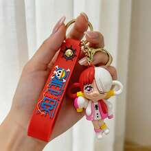 MINISO One Piece Uta 角色鑰匙圈，動漫迷你公仔包飾吊飾，附紅色矽膠掛繩與金色夾扣鉤，背包錢包配件，開學季禮物 - 樣式 1 - 查看 1