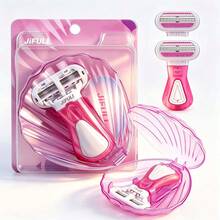 1set Portable And Exquisite Hair Removal Razor, Body Bikini Hair Remover, 3-Layer Stainless Steel Blades, Replaceable Blade Heads, Manual Shaver, Smooth Shaving Manual Razor, Easy To Clean, Does Not Clog Hair (Holiday Gift) - A - View 2