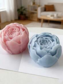 1個玫瑰香氛蠟燭矽膠模具 DIY 花卉芳香療癒石膏擴香石家居裝飾飾品模具 節日裝飾用 - 白色 - 查看 3