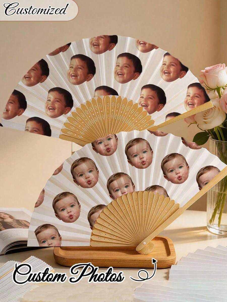 客製化姓名 LOGO 白色婚禮扇，經典 DIY 扇子，裝飾性高品質客製化，個性化，時尚，精緻客製化