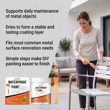 White Waterproof Paint 300g With Brush, Waterborne Antirust Coating, Fast Drying For Wood, Metal, Walls & Household Surfaces(Two Packaging Options Will Be Shipped Randomly.) - Resin Waterproof Paint - View 7