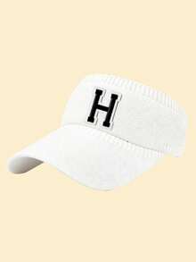 1件中性 A-Z 字母刺繡運動遮陽帽，男士極簡透氣防曬帽，輕量多用途，適合日常使用、戶外旅行、健行、海灘度假、運動、夏季，送給家人和朋友的完美禮物 - 白色 - 查看 30