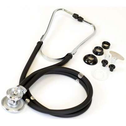 30" Sprague Rappaport Style Stethoscope For Doctors, Nurses And Medical Students, First Aid Professional Dual Head Cardiology Kit For Men, Women And Pediatric, Black