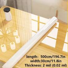 1 Rollo - Película de Protección de Muebles Transparente de Alta Definición, Película de Protección de Mesa de Comedor - Tamaño Grande, Material PET - Cortable, Impermeable, Resistente al Aceite, Resistente a Arañazos, Resistente al Calor, No Amarillea, Película de Protección Transparente Invisible Ultra Fina - Adecuada para Protección de Mesa de Comedor/Mesa de Café/Estufa de Cocina/Superficie de Gabinete - transparente - Ver 12