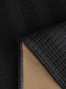 1pc Geometric Textured Solid Color Quilted Sofa Cushion, Minimalist Style, Non-Slip Back, Pet-Friendly, Soft Multi-Functional Anti-Dirt Anti-Dust, Holiday Decor Sofa Cover, Suitable For Backrest, Armrest, All Seasons - Black - View 3