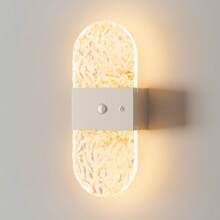 Crystal Motion Sensor Wall Lamp, Acrylic Wall Light, Wireless LED Wall Light, Battery-Powered Night Light, Suitable For Hallways, Bathrooms, Bedrooms, Kitchens, Cabinets, Stairs, Entrances, Bedside, Tables, Closets, Home Decoration, Living Room - Circular Multicolor - View 4
