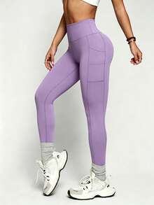 Women Leggings - Violet Purple - View 2