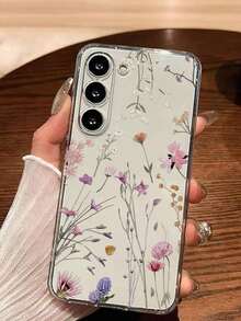 1 Piece Soft Romantic Fashion Floral Print Phone Case Compatible With Huawei Honor, Galaxy A04e/12/A13/A14/A34/A50/A52/A53/A54/S21/S22/S23/S24/S25/S25Ultra/S25FE/S26/S26 PLUS/S26 ULTRA/S26 EDGE, 6A/7A/8A, 12T/13T/15T/15T Pro - 透明 6 - 查看 8