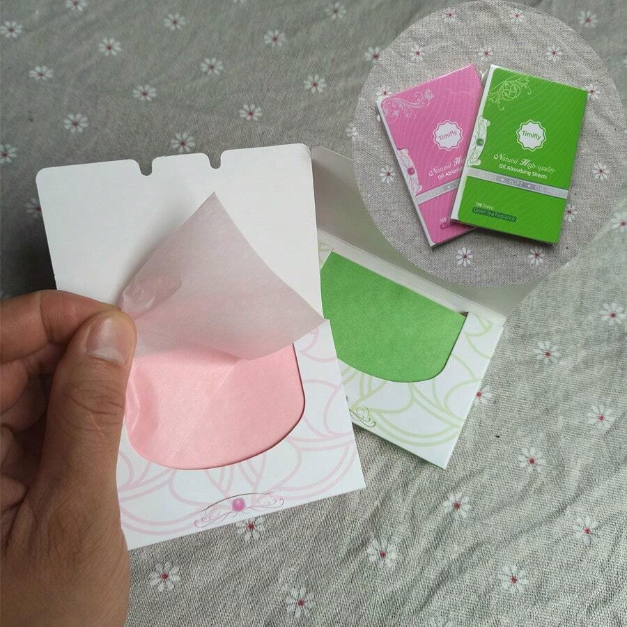 100pcs/Box, 200pcs/2 Boxes Green Tea & Rose Blotting Papers, Face Oil Absorbing Sheets For Men & Women, Soft Velvet Powder Puff, Oil Absorbing Not Water Absorbing, Smooth Blotting Paper, Inner Paper, Cosmetics, Moisturizing, Plant Fiber, Beauty & Health Tools, Skin Care Tools, Facial Cleansing Tools - Multicolor - View 1