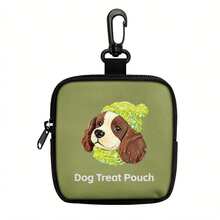 1pc Cute Dog Print Dog Treat Bag, Portable With Hook And Zipper, Dog Training Pouch, Dog Carry Snack Bag, Pet Snack Container Suitable For Taking Dogs Outdoor And Camping - Multicolor - View 8