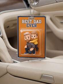 1/3/5PCS Personalized Dad Acrylic Car Hanger, Custom Photo & Text UV Acrylic Car Ornament, Customizable Father-Child Cartoon Style Car Pendant, Thoughtful Father's Day Gift From Kids, Endless Love Keepsake, Car Rearview Mirror Decor, Gift For New Dads, Stepdads, Grandpas, Ideal Birthday & Father's DayPresent - Normal - View 7
