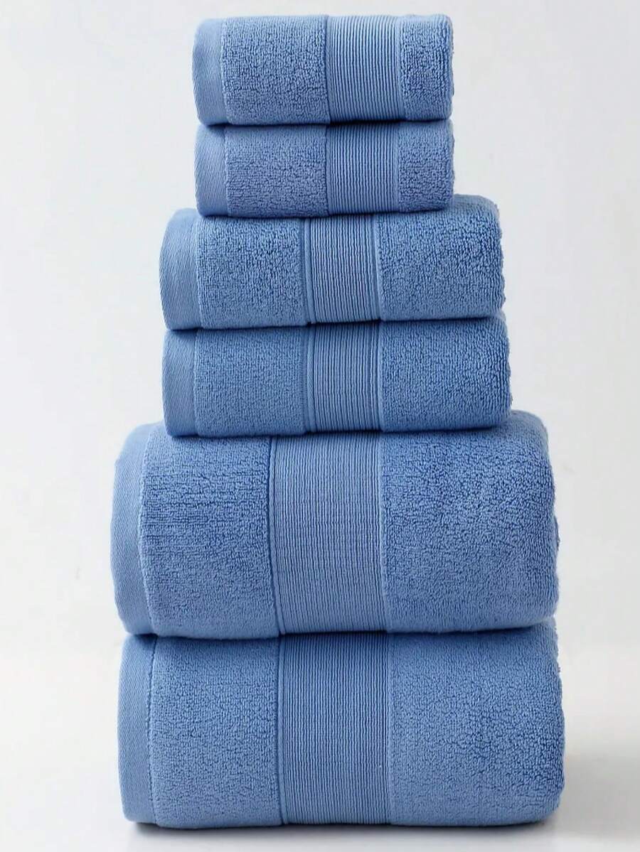 1 pieza Toalla de baño de algodón puro azul medio o Toalla pequeña de cocina o Toalla pañuelo, absorbente de agua y de secado rápido, adecuada para hombres y mujeres todo el año, adecuada para baño, hotel, viaje, regalo de festival, barbería, hogar