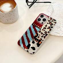 Cheetah,Leopard Print Laser Leopard Print Textured Phone Case, Suitable Compatible With Iphone 16/15/14/13/12 Pro Max/11, Fashionable Shockproof Protective Back Cover, Waterproof, Anti-Fall, Scratch-Resistant - Multicolor - View 4