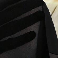 Blusa de gasa con cuello en V, volantes, cintura con lazo y mangas de campana - Blanco - Ver 6