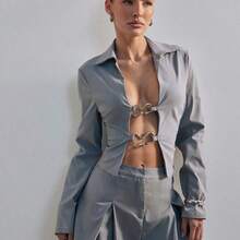 Women Blouses & Shirts - 淺灰色 - 查看 5