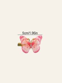 10pcs/Set Vintage Gradient Butterfly Hair Clips, Women's Hair Accessories, Ethereal Girl Hair Pins, Bangs Side Clips, Exquisite Tulle Elegant Rhinestone Design, Daily Use - Multicolor - View 5