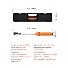Click Torque Wrench Set, 3/8 Inch Drive, 5-60 N.M / 3.7-44.3 Lbf.Ft, Dual-Direction, 72-Tooth, ±3% High Precision, With Sockets, Bits, Extension Bar, Spark Plug Sockets, Adapter, Orange - 3/8 Inch - View 7