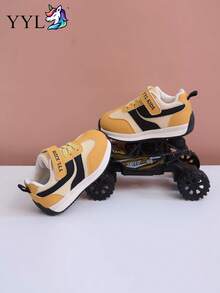 Fashionable Classic Children's Sports Shoes, Spring/Autumn Style, Comfortable, Non-Slip, Wear-Resistant, Lightweight, Campus Style, New Functional Shoes, Toddler Shoes, Suitable For Daily Wear - Yellow - View 4