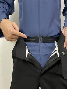 1/5/10pcs Non-Slip Adjustable Belt, Non-Slip Elasticized Grip, Adjustable Buckle, Suitable For Formal Occasions, Black Compact Drawstring, For Suit Pants - Wear With Pieces - A - View 2