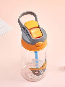 1 pièce Tasse à paille en plastique de 480 ml, Tasse à jus/lait portable, Cadeau pour la rentrée scolaire/célébration - Multicolore - Voir 3