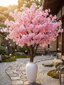1/3件 100cm 人造絲綢櫻花枝，背景牆裝飾，室內庭院，婚禮派對裝飾，桌面中心裝飾，辦公室，露台裝飾，母親節禮物，房間裝飾，臥室，仙女花園，院子與花園，門廊裝飾 - 彩色 - 查看 3