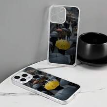 Funda para teléfono , 1 unidad. Diseño moderno y único con estampado de escena de lluvia, cara sonriente y paraguas amarillo. Funda transparente, a prueba de golpes, de cobertura total y con bordes suaves. Creativa y de nicho, con un toque de estilo. Estilo urbano a la moda, resistente al desgaste, con patrón de alta definición que no se despega. Compatible con 17/16/15/14/13/12/11/X/XR/XS/plus/pro/pro max/iPod Touch 5. - Color mixto 1 - Ver 5
