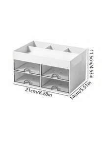 1pc Desktop Storage Box With Compartments, Practical Drawers, Perfect For Desk Organization, Multi-Functional Storage Box For Stationery, Office Supplies, Cosmetics, Pen Holder, Back To School Essentials - Multicolor - View 7