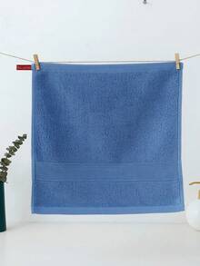 1 pieza Toalla de baño de algodón puro azul medio o Toalla pequeña de cocina o Toalla pañuelo, absorbente de agua y de secado rápido, adecuada para hombres y mujeres todo el año, adecuada para baño, hotel, viaje, regalo de festival, barbería, hogar - azul medio - Ver 10