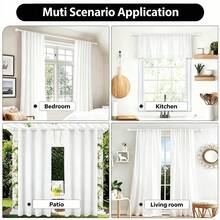 1 Set Suitable For 24-156 Inches, 5/8 Inch Decorative Curtain Rod Set, White Splicing Single Window Curtain Rod For Bathroom, Bedroom, Living Room, Outdoor Patio, Kitchen, Small Curtain Rod - American Style - White - View 10