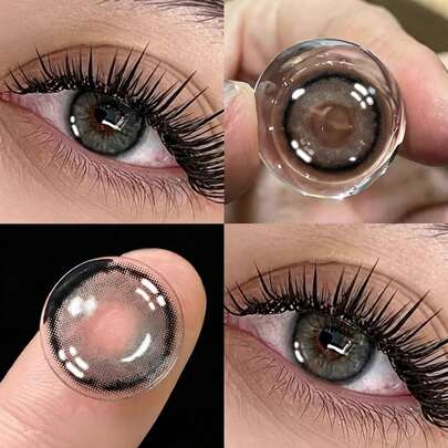 1 paire de lentilles jetables transparentes à haute teneur en eau, naturelles et souples, de 14,0 mm, convenant pour le maquillage d'Halloween (l'effet peut varier légèrement en fonction de la couleur des yeux de chacun)