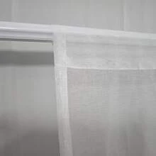1 Stück weißer halbtransparenter Vorhang mit goldener Reben- und Blattstickerei, Landhausstil, Polyester mit Stangendurchzug, lichtfilternd, geeignet für Schlafzimmer, Wohnzimmer, Esszimmer, ganzjährige Heimdekoration - Gold - Übersicht 7