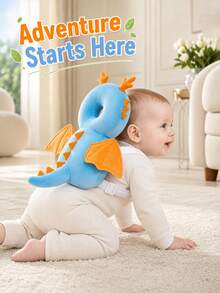 HAPPY WALK 3rd Generation Upgraded: Baby Head Protection Anti-Collision Pad ( Dragon / Ocean Blue Dragon Optional) This Toddler Mat Is Specially Designed For Babies Who Are Learning To Walk Or Crawl, Providing Thoughtful Protection Like A Small Cushion For Toddlers. The Backpack Features An Adjustable Design To Ensure A Secure And Snug Fit, Making It A Perfect Gift For Newborns! - Ocean Blue Dragon - View 10