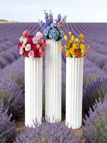 Foldable Round Display Stand, Roman Column Display Pedestal With Top Transparent Plate, Reusable And Easy To Install, Suitable For Wedding, Party, Holiday Decoration - D - View 1