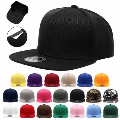 1 chiếc mũ lưỡi trai thời trang màu trơn có vành, kiểu dáng hip hop, tối giản, phong cách vintage, dễ mang theo.