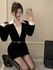 Women Midi Dresses - Black - View 4