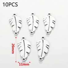 10 Pcs 304 Stainless Steel 18K Gold Plated Hollow Out Double Hole Connectors With Multiple Styles Of Infinity Symbol/Lips/Feather/Heart Paw Print, DIY Accessories For Necklace & Bracelet Making - Connector - View 8
