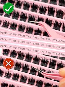 Sibeuna 100 Pcs D Curl False Eyelashes,Thick Type, Creating A Natural And Dense DIY Eyelash Effect,For Daily Life&Dating&Party&Music Festival Makeup,Eyelash Clusters,Fake Eyelashes,Cluster Lashes,Individual Lash,Eyelash Extensions - D - View 5
