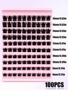 Sibeuna 100 Pcs D Curl False Eyelashes,Thick Type, Creating A Natural And Dense DIY Eyelash Effect,For Daily Life&Dating&Party&Music Festival Makeup,Eyelash Clusters,Fake Eyelashes,Cluster Lashes,Individual Lash,Eyelash Extensions - D - View 4