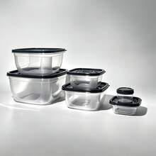 6 Packs Leak-Proof Stackable Food Containers, PP Microwave Dishwasher Freezer Lunch Boxes, Reusable Meal Prep Storage Boxes For School Office Picnic Travel Home Kitchen Accessories, Black & White - Multicolor - View 14