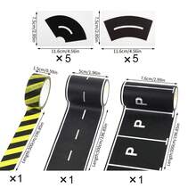 13pcs Handmade Road Sign Tape Set, (Includes 3 Rolls + 10pcs Creative Curved Stickers), Easy-Tear No-Residue Road And Track Washi Tape, Parking Lot Scene Model, Suitable For Smooth Surfaces, Room, Birthday Party, Traffic Theme - One Size Fits All - View 9