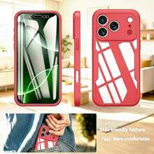 Hadaasi 1个酒红色防震360°全包覆TPU+PC亚克力双层硅胶保护壳，兼容Apple 17e/17pro/17promax/17Air/17/16pro/16promax/16plus/16/16E和Galaxy S26Ultra/S26Plus/S26/S25FE/S25Ultra/S25Plus/S25/S25Edge/S24Ultra/S24Plus/S24/A56/A36/A26/A07/A17/A55/A35/A25/A15/A24/A34/A14/A16/A06/A05S - 酒紅色 - 查看 3