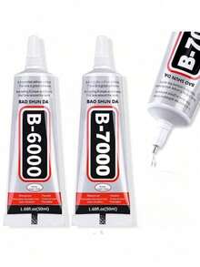 3.7盎司 B-7000 無色透明工業級水晶水鑽膠，高強度軟樹脂黏著劑 - 透明無殘留手工膠，配精密針尖白色彈性液體膠，110ml/50ml/25ml/15ml，適用於布料、手機、珠寶製作、木材、玻璃等 - B-7000 - 查看 3