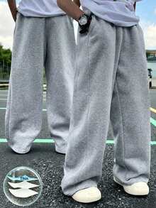 1PC Thin Men's Sports Long Pants, Comfortable Fit, Suitable For Daily Casual Wear, Easy To Match With Various Outfits. Drawstring Waistband, Suitable For All Waist Sizes. Selected Gift For Husband/Boyfriend In Spring And Summer. - Light Grey - View 3
