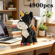 4900pcs Cute Rainbow Unicorn Micro Building Blocks Kit, 3D Animal Mini Particle Assembly Bricks, DIY Stress Relief Puzzle Figurine, Aesthetic Desktop Ornament, Birthday Holiday Gift For Girls Kids Room Decor Collectible Toy - Multicolor - View 12