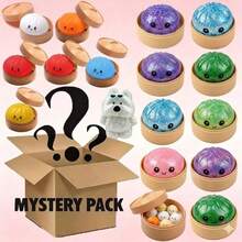 Steamer Included Steamed Bun & Dumpling Squeeze Toy, Deformable Slow Rebound Squishy Stress Ball, Food Shaped Sensory Decompression Gadget, Versatile Desktop Decor & Birthday Holiday Gift For All Ages - 慢回彈 - 查看 1